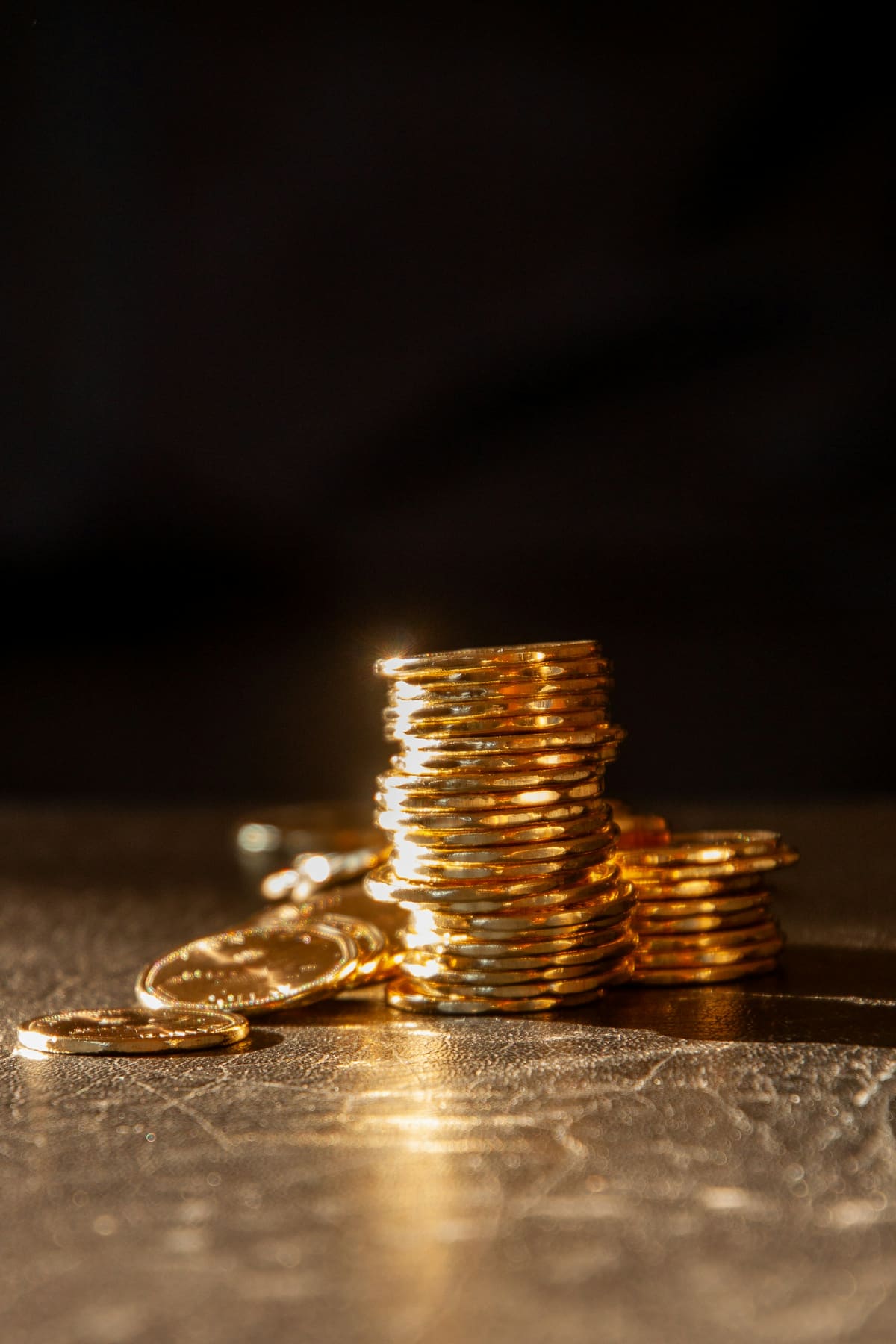 Stacked gold coins — the savings path